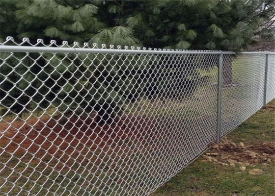 O Pvc de 10 calibres revestiu a cerca Galvanised Diamond Mesh Fencing do elo de corrente 50FT